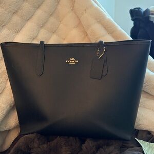 Coach Black Leather Tote